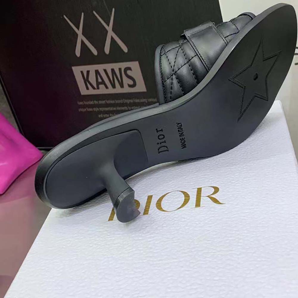 Dior Women Dio(r)evolution Heeled Slide Black Quilted Cannage Calfskin 9 Dior Women Dio(r)evolution Heeled Slide Black Quilted Cannage Calfskin - Image 9