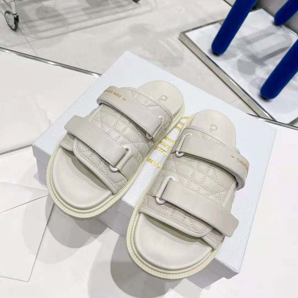 Dior Women Dio(r)evolution Slide White Quilted Cannage Calfskin 2 Dior Women Dio(r)evolution Slide White Quilted Cannage Calfskin - Image 2