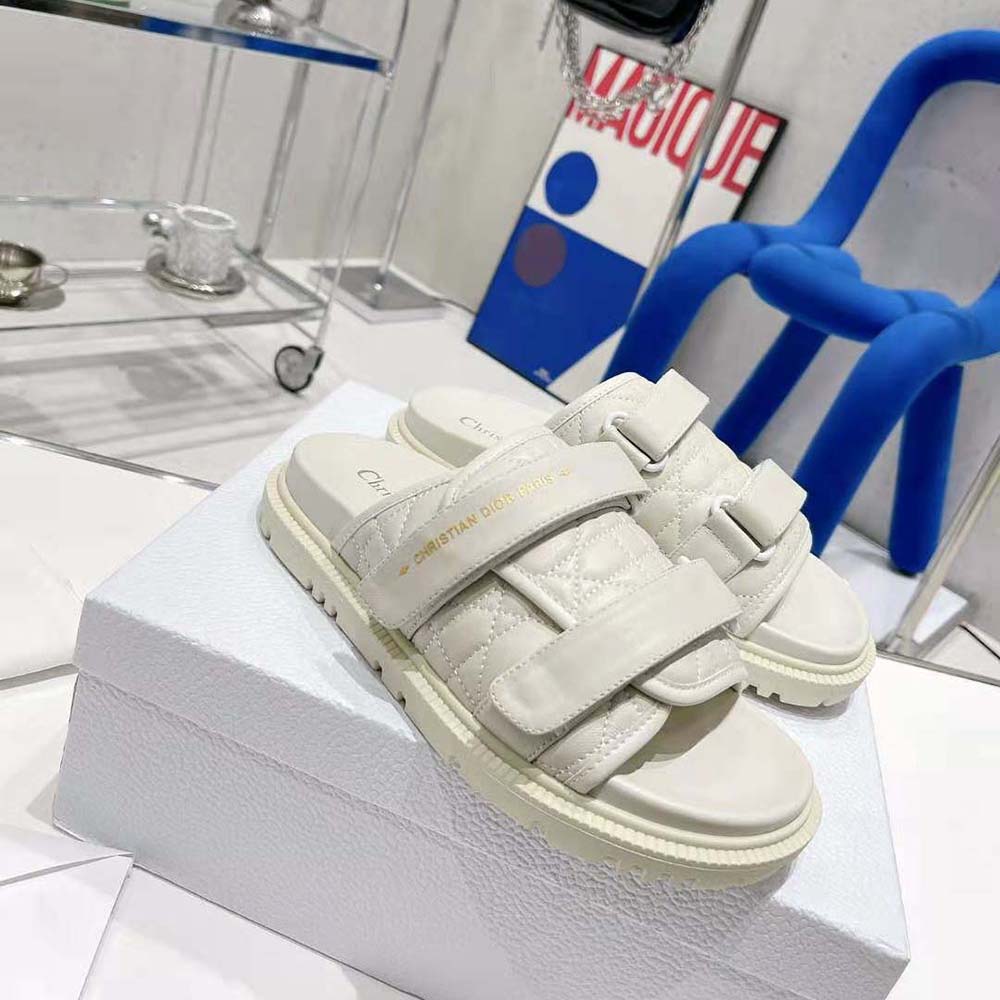 Dior Women Dio(r)evolution Slide White Quilted Cannage Calfskin 6 Dior Women Dio(r)evolution Slide White Quilted Cannage Calfskin - Image 6