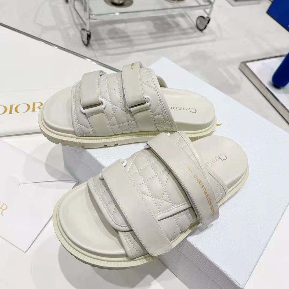 Dior Women Dio(r)evolution Slide White Quilted Cannage Calfskin 5 Dior Women Dio(r)evolution Slide White Quilted Cannage Calfskin - Image 5