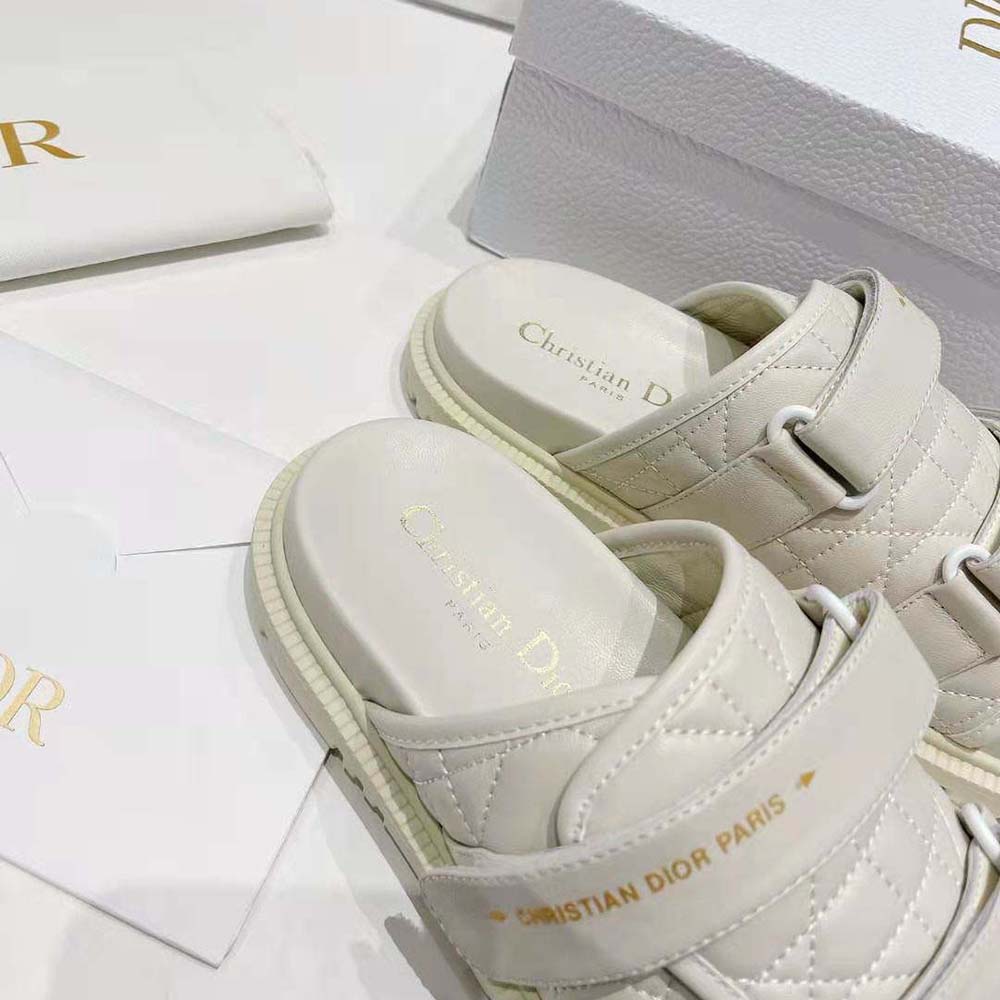 Dior Women Dio(r)evolution Slide White Quilted Cannage Calfskin 9 Dior Women Dio(r)evolution Slide White Quilted Cannage Calfskin - Image 9