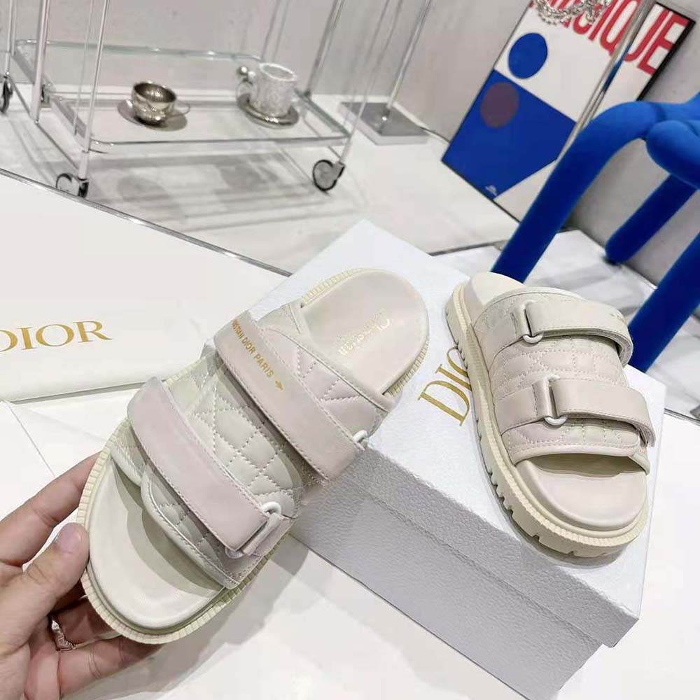 Dior Women Dio(r)evolution Slide White Quilted Cannage Calfskin 4 Dior Women Dio(r)evolution Slide White Quilted Cannage Calfskin - Image 4