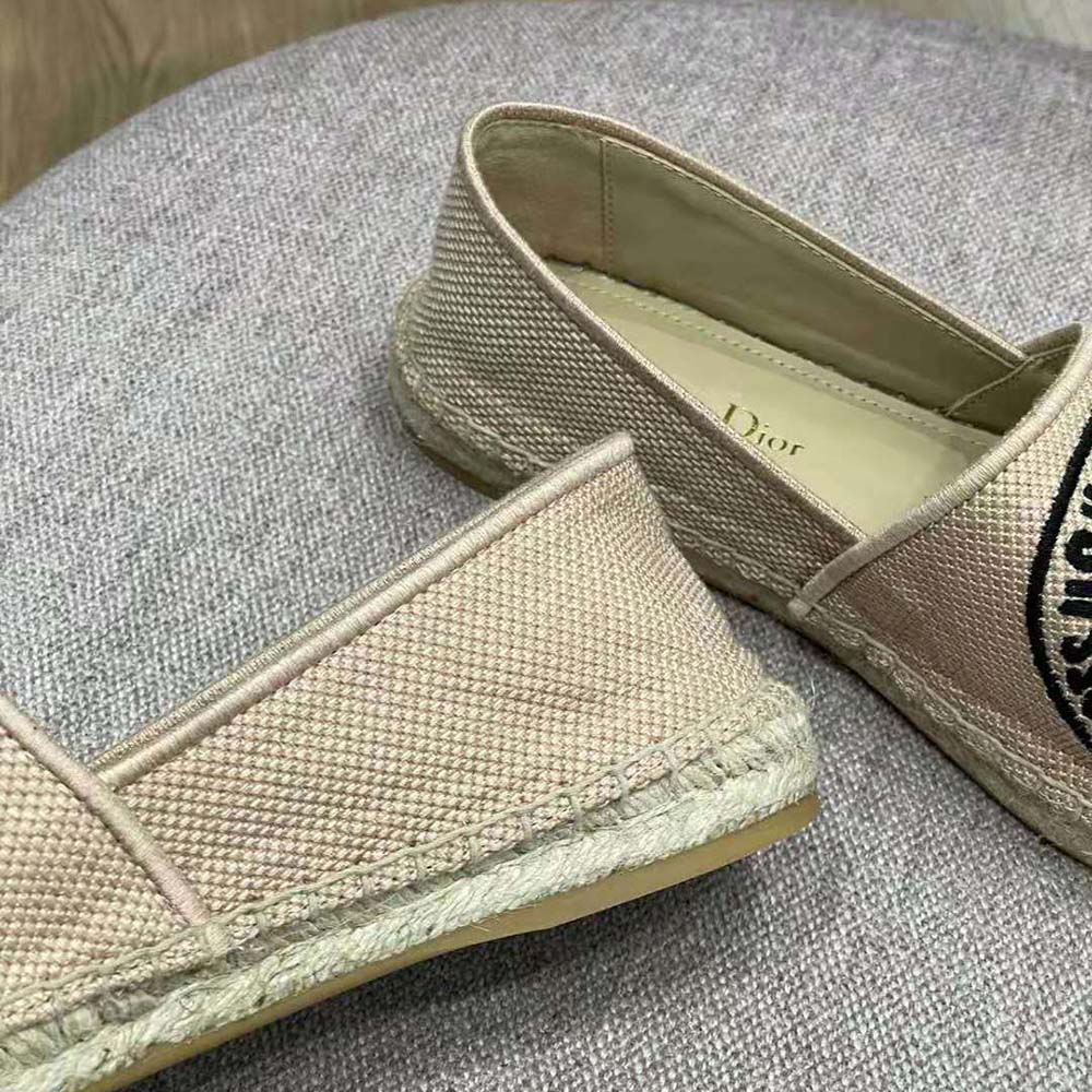 Dior Women Granville Espadrille Beige Jute Canvas Embroidered with Dior Union Motif 9 Dior Women Granville Espadrille Beige Jute Canvas Embroidered with Dior Union Motif - Image 9