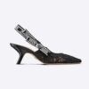 Dior Women J Sdior Slingback Pump Black Macramé Embroidered Cotton