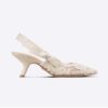 Dior Women J Sdior Slingback Pump White Macramé Embroidered Cotton
