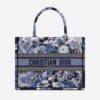 Dior Women Medium Dior Book Tote Blue Multicolor Dior Zodiac Fantastico Embroidery