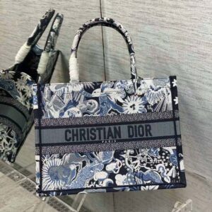 Medium Dior Book Tote Pink Multicolor Dior Zodiac Embroidery (36 x