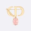 Dior Women Petit CD Brooch Gold-Finish Metal and Amber-Colored Crystal