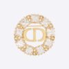Dior Women Petit CD Brooch Gold-Finish Metal with White and Silver-Tone Crystals