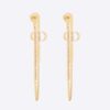 Dior Women Petit CD Earrings Gold-Finish Metal and Silver-Tone Crystals