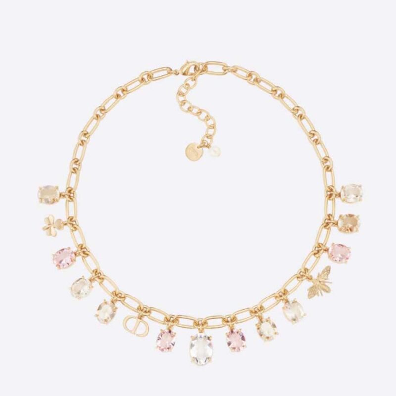 Dior Women Petit CD Necklace Gold-Finish Metal with White Resin Pearl ...