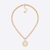 Dior Women Petit CD Necklace Gold-Finish Metal with White and Silver-Tone Crystals