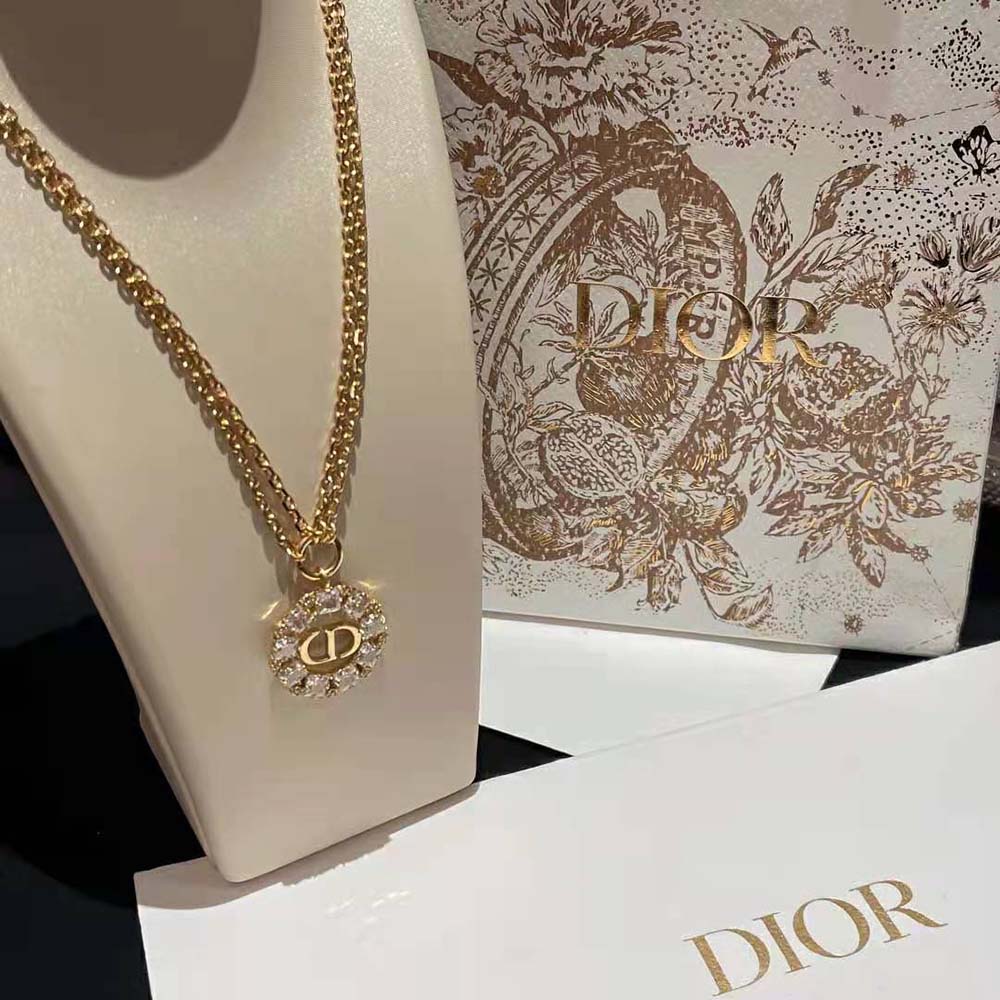Christian Dior Petit CD Star Necklace Metal with Crystals Gold 7599610