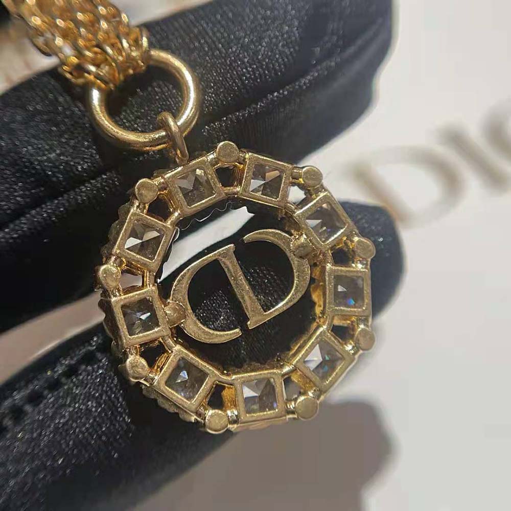Dior - Petit CD Necklace Gold-finish Metal and Silver-Tone Crystals - Women Jewelry