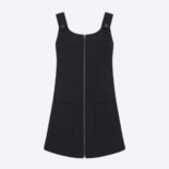 Dior Women Short Dress Black Wool and Silk