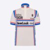 Dior Women Stand Collar Top White and Tricolor Stretch Viscose