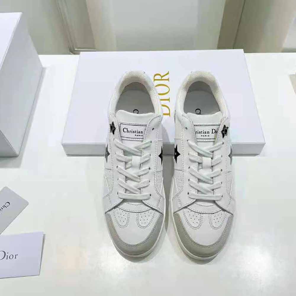 Dior - Dior Star Sneaker White Calfskin and Shearling - Size 36.5 - Women
