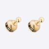 Dior Women Tribales Earrings Gold-Finish Metal and Black Lacquer