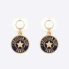 Dior Women Tribales EarringsGold-Finish Metal with White Resin Pearls and Navy Blue Lacquer