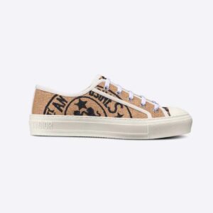 Dior Women Walk N Dior Sneaker Beige Jute Canvas Embroidered with Dior Union Motif