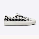 Dior Women Walk'N'Dior Sneaker Black and White Cotton Embroidery with Macro Houndstooth Motif