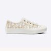 Dior Women Walk'N'Dior Sneaker Gold-Tone Dior Oblique Cotton with Metallic Thread Embroidery