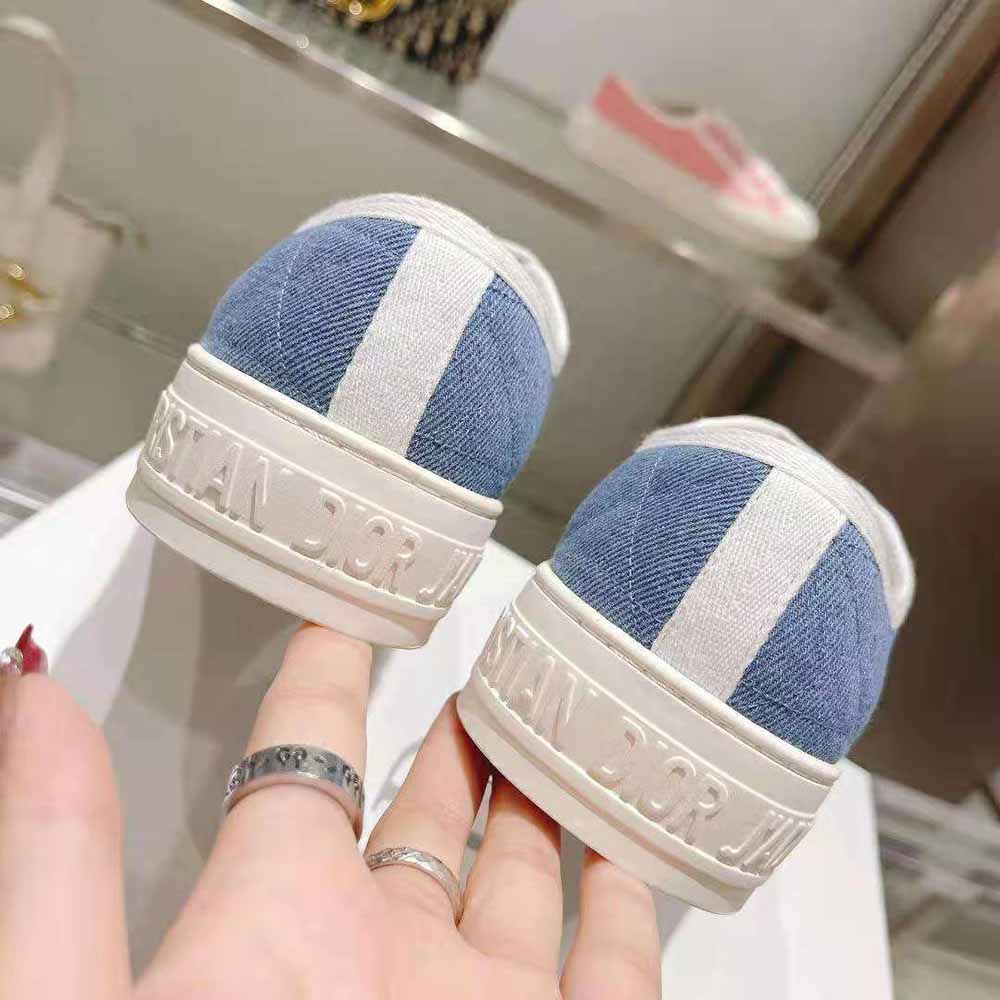 Dior Women Walk'N'dior Sneaker Blue Faded Cannage Embroidered Denim 8 Dior Women Walk'N'dior Sneaker Blue Faded Cannage Embroidered Denim - Image 8