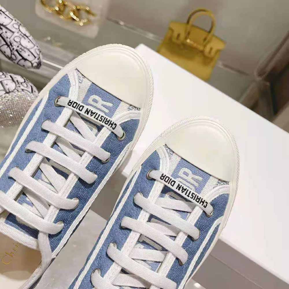 Dior Women Walk'N'dior Sneaker Blue Faded Cannage Embroidered Denim 6 Dior Women Walk'N'dior Sneaker Blue Faded Cannage Embroidered Denim - Image 6