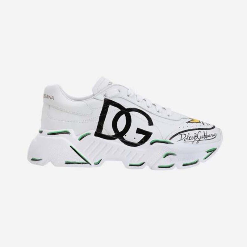 Dolce Gabbana D&G Men MixedMaterial Space SneakersMaroon
