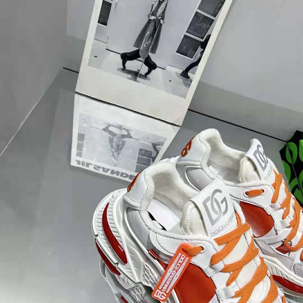 Dolce Gabbana D&G Unisex Mixed-Material Airmaster Sneakers-Orange 7 Dolce Gabbana D&G Unisex Mixed-Material Airmaster Sneakers-Orange - Image 7