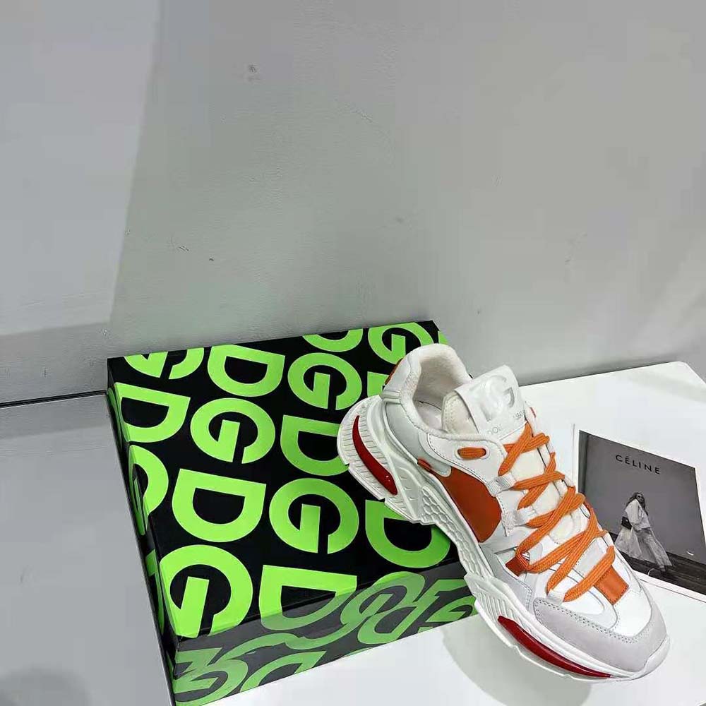 Dolce Gabbana D&G Unisex Mixed-Material Airmaster Sneakers-Orange 10 Dolce Gabbana D&G Unisex Mixed-Material Airmaster Sneakers-Orange - Image 10