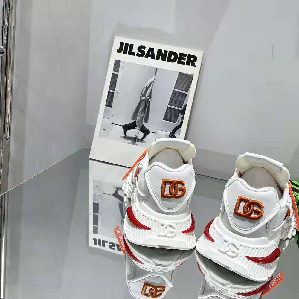 Dolce Gabbana D&G Unisex Mixed-Material Airmaster Sneakers-Orange 6 Dolce Gabbana D&G Unisex Mixed-Material Airmaster Sneakers-Orange - Image 6