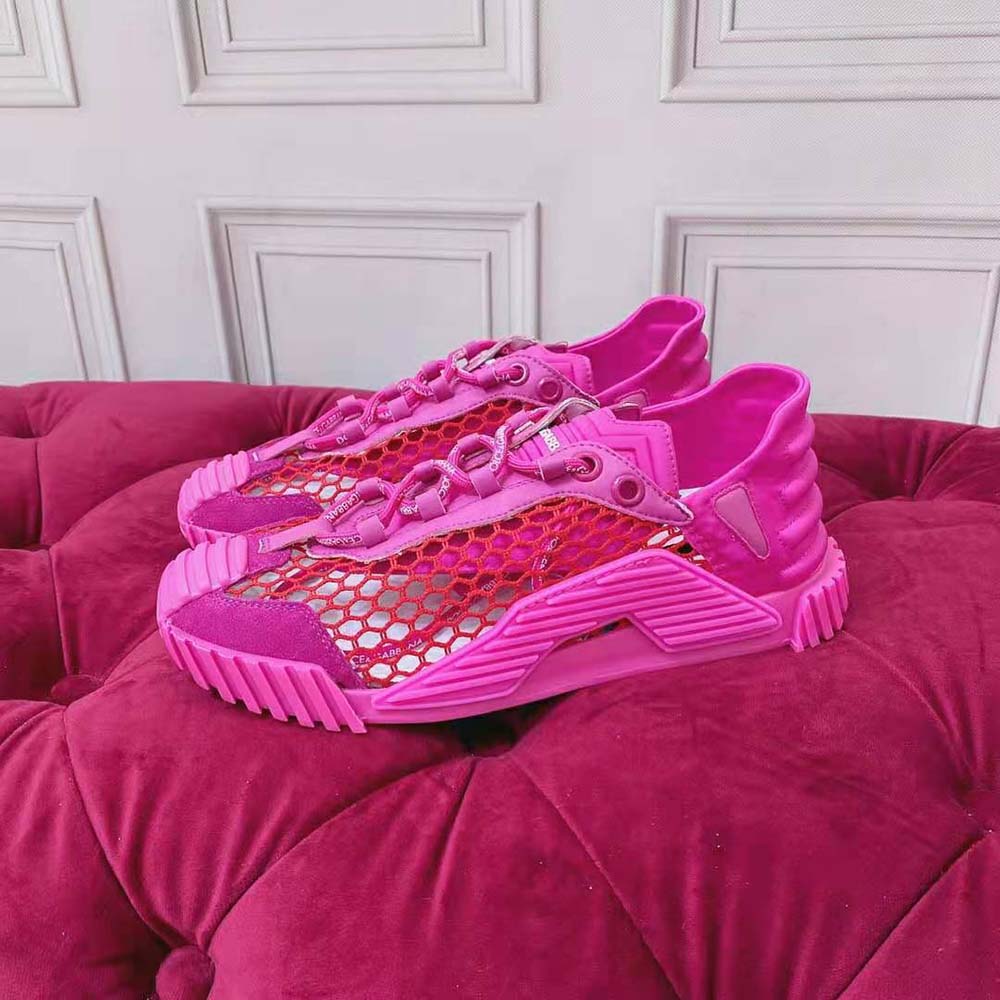 Dolce Gabbana D&G Women Mesh NS1 Slip-on Sneakers-Rose 3 Dolce Gabbana D&G Women Mesh NS1 Slip-on Sneakers-Rose - Image 3