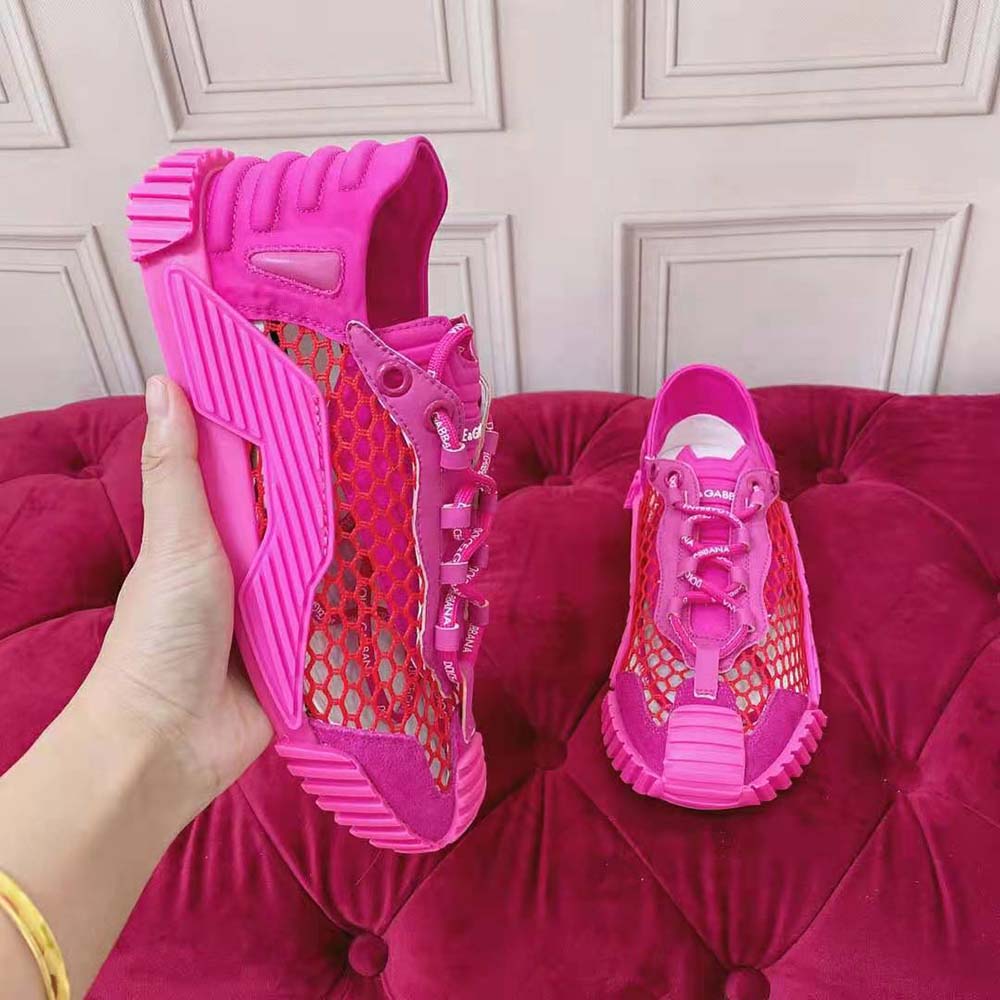 Dolce Gabbana D&G Women Mesh NS1 Slip-on Sneakers-Rose 5 Dolce Gabbana D&G Women Mesh NS1 Slip-on Sneakers-Rose - Image 5