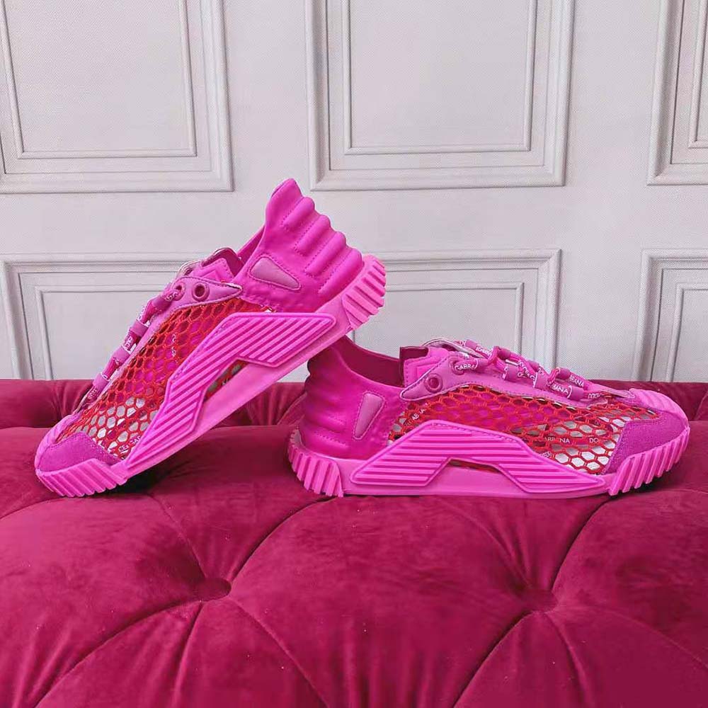 Dolce Gabbana D&G Women Mesh NS1 Slip-on Sneakers-Rose 6 Dolce Gabbana D&G Women Mesh NS1 Slip-on Sneakers-Rose - Image 6