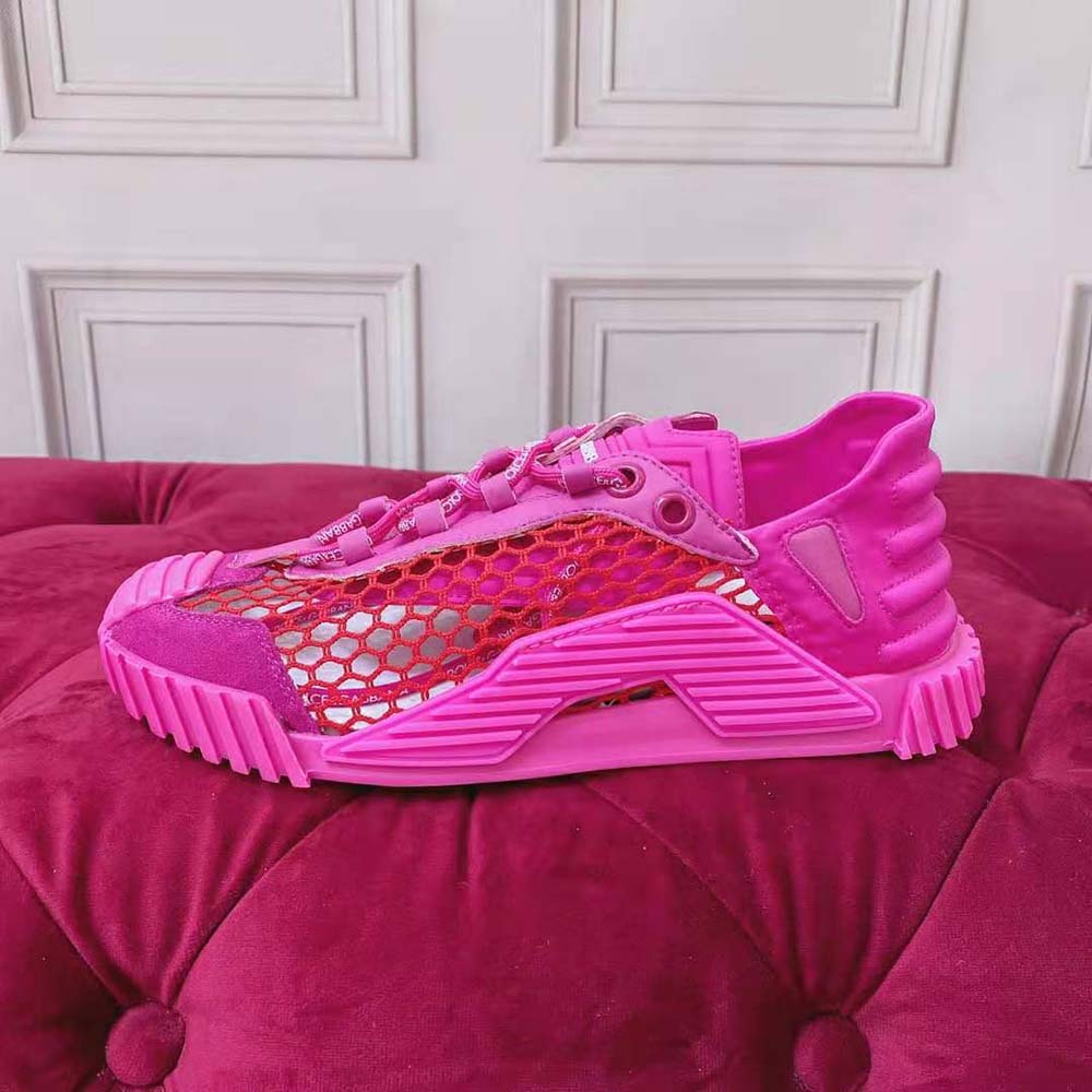 Dolce Gabbana D&G Women Mesh NS1 Slip-on Sneakers-Rose 7 Dolce Gabbana D&G Women Mesh NS1 Slip-on Sneakers-Rose - Image 7