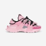 Dolce Gabbana D&G Women Mixed-Material Space Sneakers-Pink