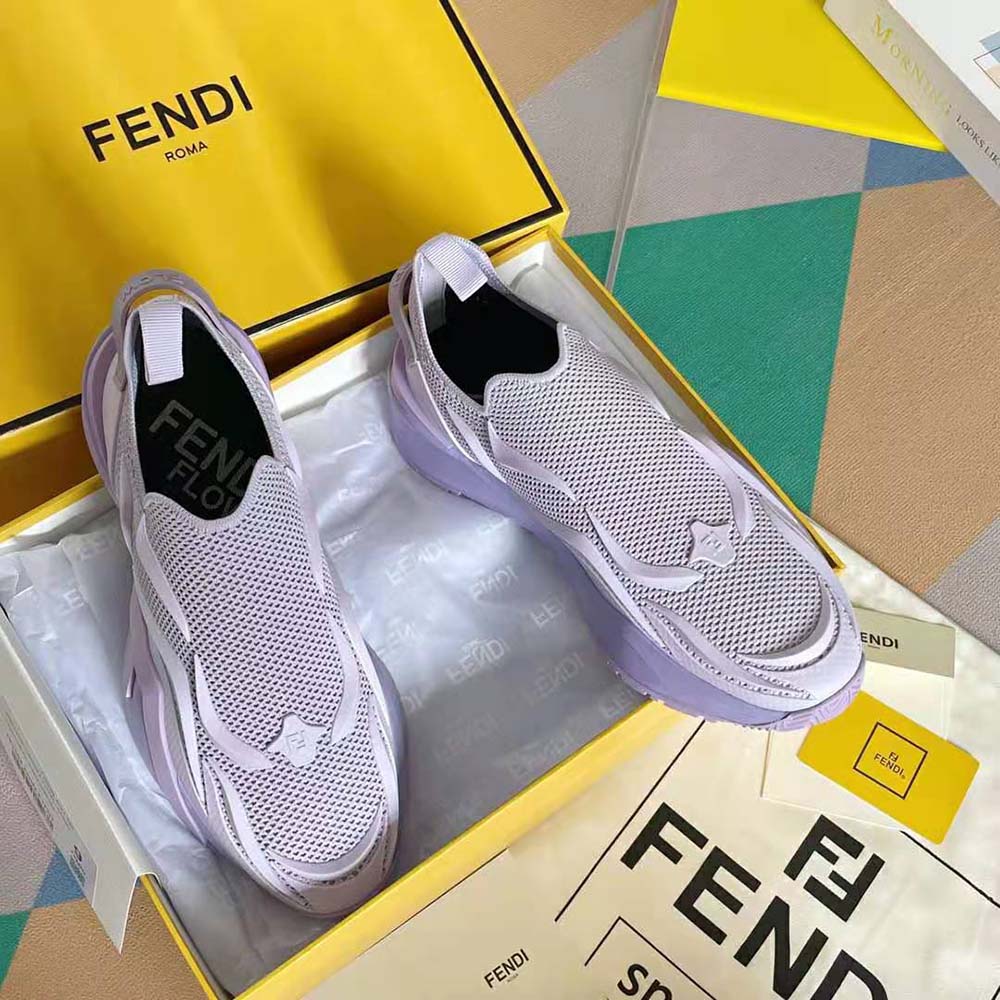 Fendi Unisex Flow Lilac Mesh Running Sneakers