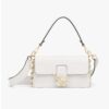 Fendi Women Baguette Brooch Fendace White Leather Bag