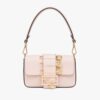 Fendi Women Brooch Mini Baguette Fendace Pink Leather Bag