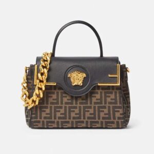Fendi Women Fendace La Medusa Medium Handbag-Brown