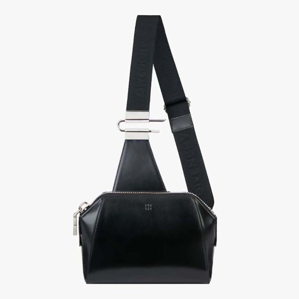 Givenchy Men Small Antigona Crossbody Bag in Box Leather