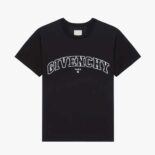 Givenchy Men T-shirt in GIVENCHY College Embroidered Jersey-Black