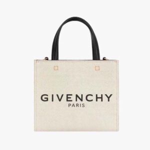Givenchy Women Mini G Tote Shopping Bag in Canvas-Beige