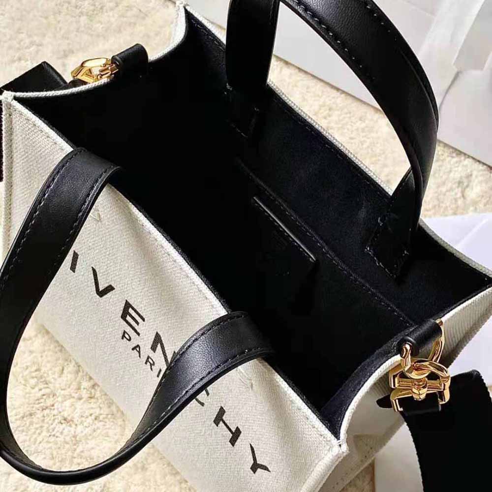 Givenchy Women Mini G Tote Shopping Bag in Canvas-Beige 4 Givenchy Women Mini G Tote Shopping Bag in Canvas-Beige - Image 4