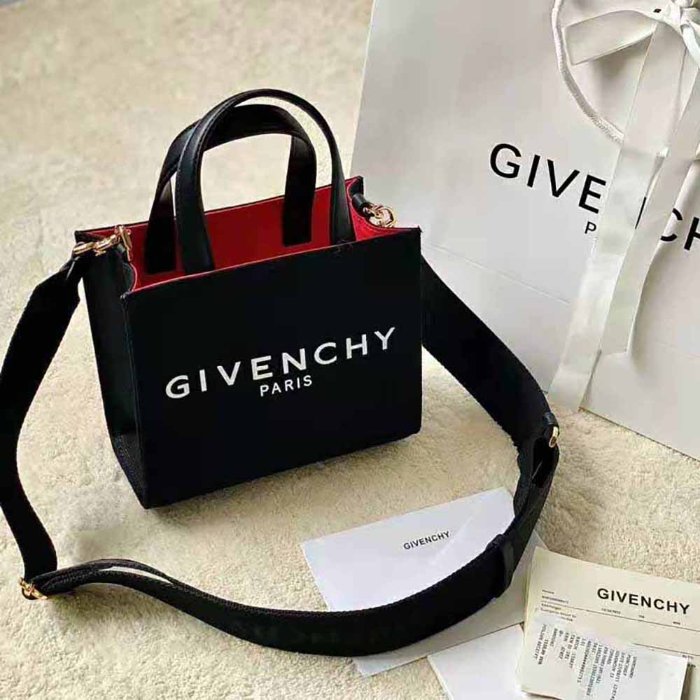 Givenchy Mini G Canvas Shopping Tote Bag in Black