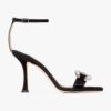 Jimmy Choo Women Marsai 90 Black Suede Sandals with Crystal Buckle
