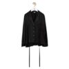 Loewe Women Anagram Embroidered Pyjama Blouse in Satin-Black