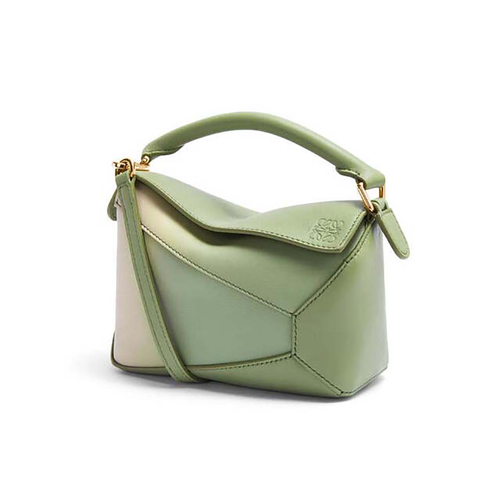 Loewe Women Small Puzzle Edge Bag in Degrade Nappa Calfskin-Green