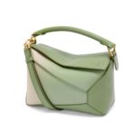 Loewe Women Small Puzzle Edge Bag in Degrade Nappa Calfskin-Green